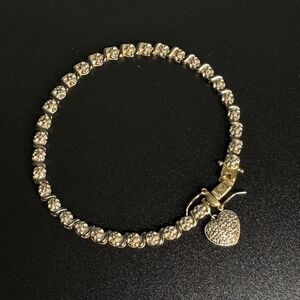 Sterling Silver Flower Pattern Tennis Bracelet